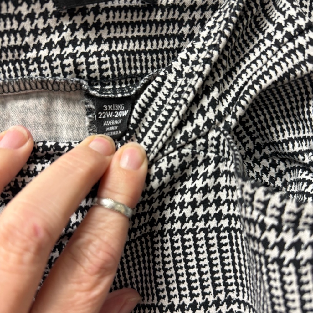 George Plus 22W-24W Plaid Houndstooth Slim Fit Dress Pants Work Office Casual - Picture 3 of 6